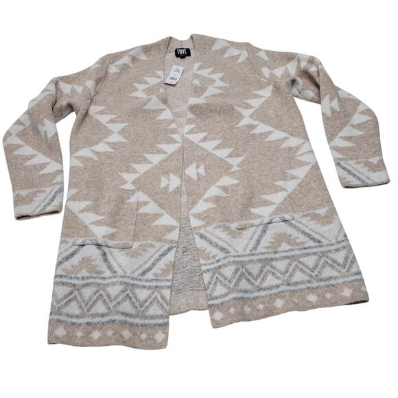 Frye the Cozy cardigan Aztec southwestern boho open front NWT - Picture 2 of 7